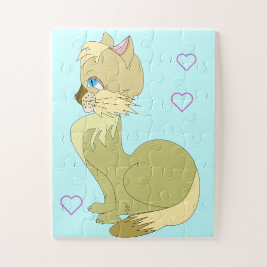 Blue Eyed Cat Jigzaag Puzzle Legpuzzel (Verticaal)