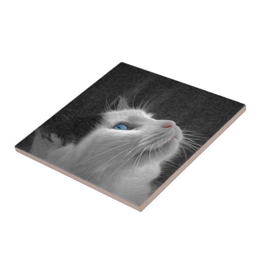 Blue Eyed Cat Photo Tegeltje (Zijkant)