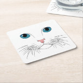 Blue Eyed Cat Square Paper Onderzetter (Schuin)