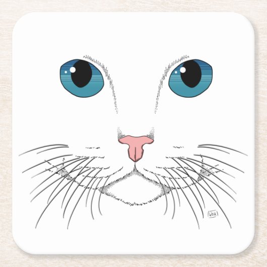 Blue Eyed Cat Square Paper Onderzetter (Voorkant)