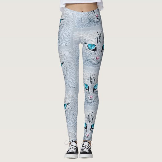 Blue Eyed Fluffy Cat Leggings (Voorkant)