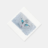 Blue Eyed Fluffy Cat Servet (Hoek)
