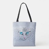 Blue Eyed Fluffy Cat Tote Bag (Achterkant)