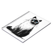Blue-Eyed Gaze - Siamese Cat  Notitieboek (Linkerzijde)