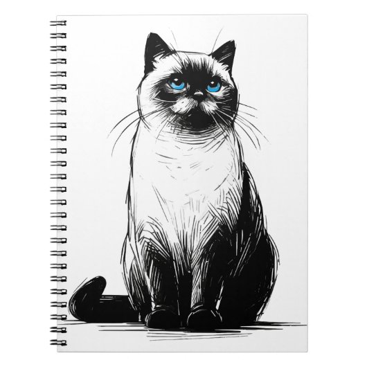 Blue-Eyed Gaze - Siamese Cat  Notitieboek (Voorkant)
