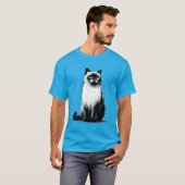 Blue-Eyed Gaze - Siamese Cat  T-shirt (Voorkant volledig)