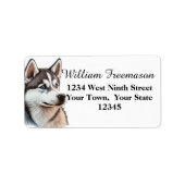 Blue Eyed Husky retouradres Etiket (Voorkant)