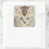 Blue Eyed Kat Vierkante Sticker (Tas)