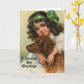 Blue-Eyed Lass - St Patrick's Day Card Kaart (Gele Bloem)