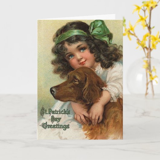 Blue-Eyed Lass - St Patrick's Day Card Kaart (Gele Bloem)