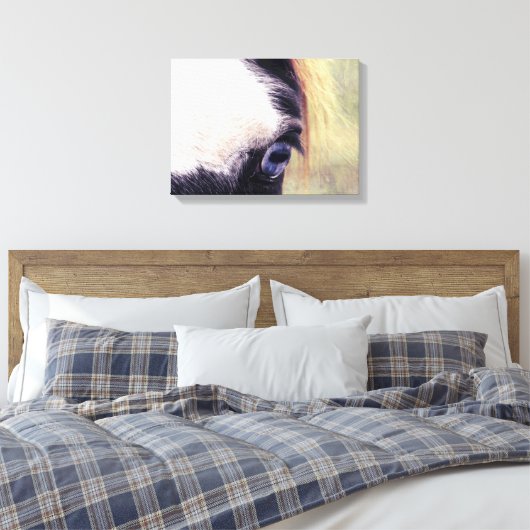 Blue Eyed Paint Horse Canvas Afdruk (Insitu (Slaapkamer))