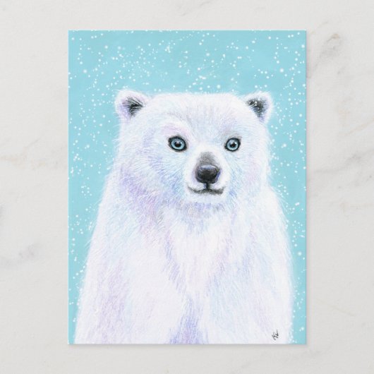 Blue Eyed Polar Beer Winter briefkaart (Voorkant)