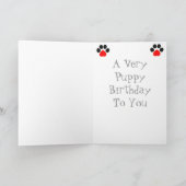 Blue-Eyed Puppy Verjaardag Kaart (Binnen)