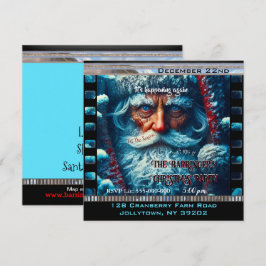 Blue Eyed Santa Snowy Mooi Kerstfeest Kaart