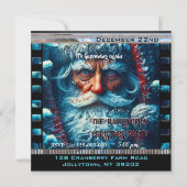 Blue Eyed Santa Snowy Mooi Kerstfeest Kaart (Voorkant)