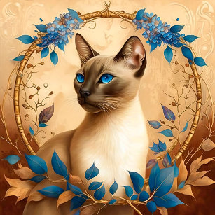 Blue Eyed Siamese Cat Jigzaag Puzzle Legpuzzel