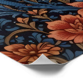 Blue Eyed Siamese kat William Morris geïnspireerd Poster (Hoek)