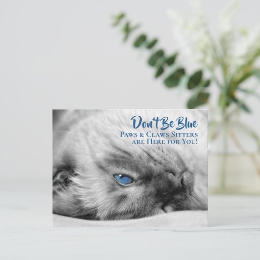 Blue Eyed Siamese Pet Sitter's Custom Briefkaart (Staand voorkant)