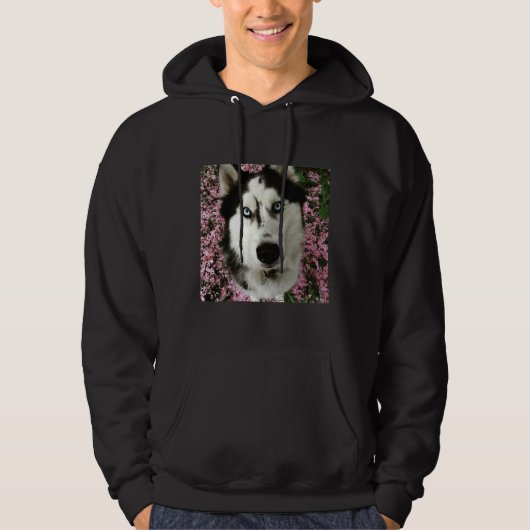 Blue Eyed Siberian Husky Hoodie (Voorkant)
