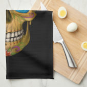 Blue Eyed Sugar Skull Undode Zombie Hand Towel Theedoek (Quarter Fold)