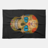 Blue Eyed Sugar Skull Undode Zombie Hand Towel Theedoek (Horizontaal)