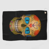 Blue Eyed Sugar Skull Zombie Undode Golf Towels Golfhanddoek (Horizontaal)