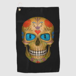 Blue Eyed Sugar Skull Zombie Undode Golf Towels Golfhanddoek