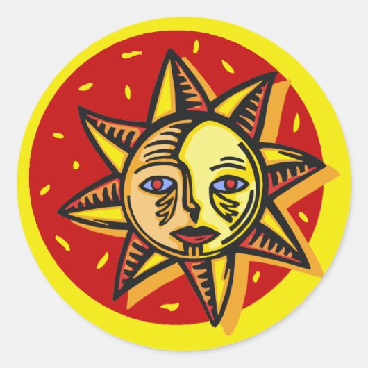 Blue Eyed Sun Ronde Sticker (Voorkant)
