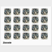 Blue-Eyed Tabby Cat Close-up Vierkante Sticker (Vel)