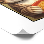 Blue Eyed Tabby houdt van noedels Poster (Hoek)