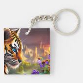 Blue Eyed Tiger en Cub Sleutelhanger (Achterkant)