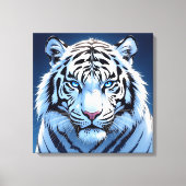 Blue eyed White Tiger Ai Art Canvas Afdruk (Voorkant)