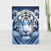 Blue eyed White Tiger Birthday  Kaart (Voorkant)