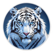 Blue eyed White Tiger  Keramische Knop (Voorkant)