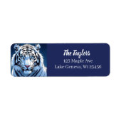 Blue eyed White Tiger Personalized Etiket (Voorkant)