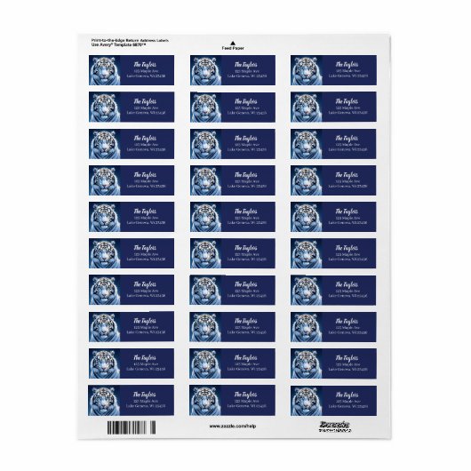 Blue eyed White Tiger Personalized Etiket (Full Sheet)