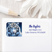 Blue eyed White Tiger Personalized Etiket (Insitu)