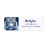 Blue eyed White Tiger Personalized Etiket (Voorkant)