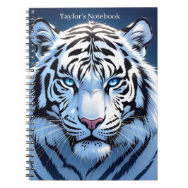 Blue eyed White Tiger Personalized Notitieboek