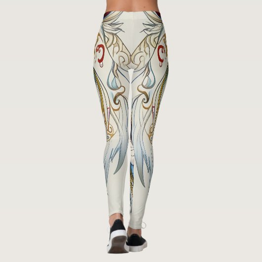 Blue Eyed Wolf Dream Catcher Leggings (Achterkant)