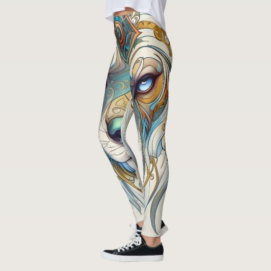 Blue Eyed Wolf Dream Catcher Leggings (Links)