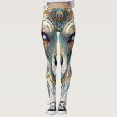 Blue Eyed Wolf Dream Catcher Leggings (Voorkant)