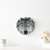 Blue Eyed Wolf Ronde Klok (Huis)