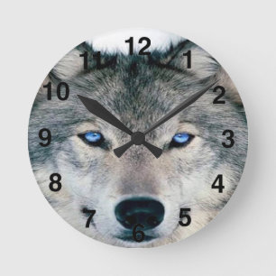 Blue Eyed Wolf Ronde Klok