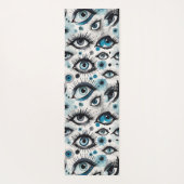Blue Eyes and Lashes Watercolor Style Yogamat (Achterkant)