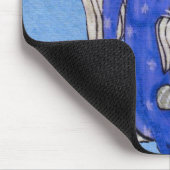  Blue Eyes Angel Holding Cat op Cloud Muismat (Hoek)