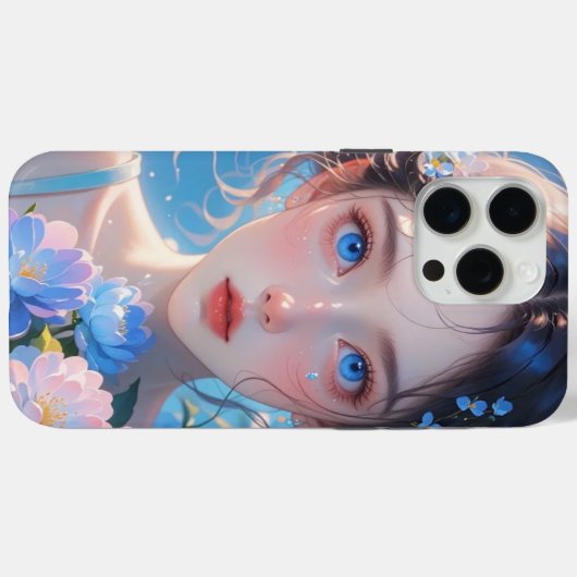 Blue Eyes Anime Girl Case-Mate iPhone Case (Achterkant (horizontaal))