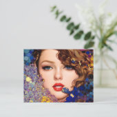 Blue Eyes Blond Abstract Briefkaart (Staand voorkant)