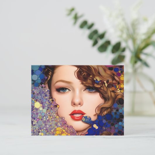 Blue Eyes Blond Abstract Briefkaart (Staand voorkant)