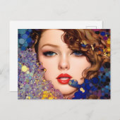 Blue Eyes Blond Abstract Briefkaart (Voorkant / Achterkant)